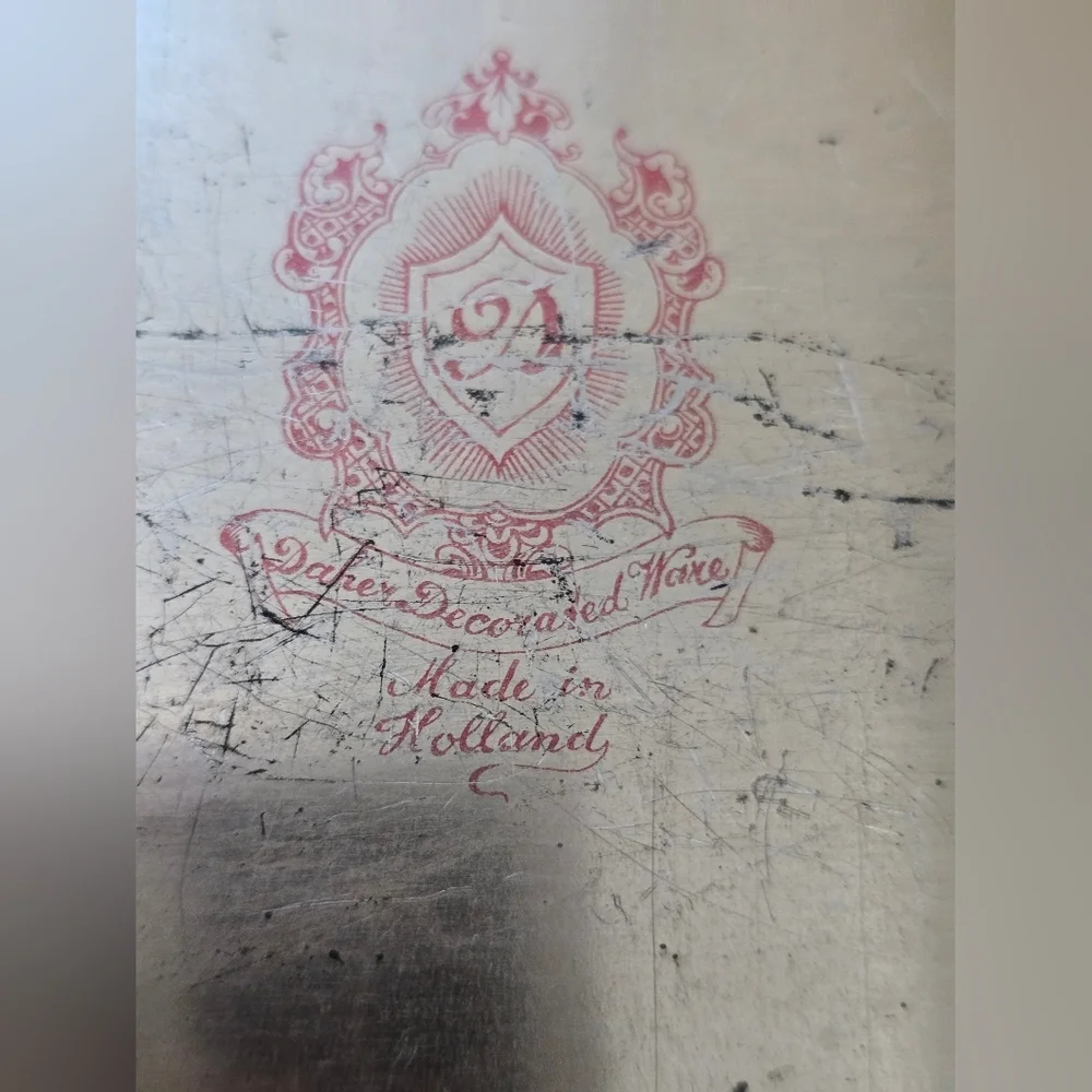 Vintage Metal Floral Kleenex Box Made In Holland Art Decor Boho Victorian - Picture 6 of 6